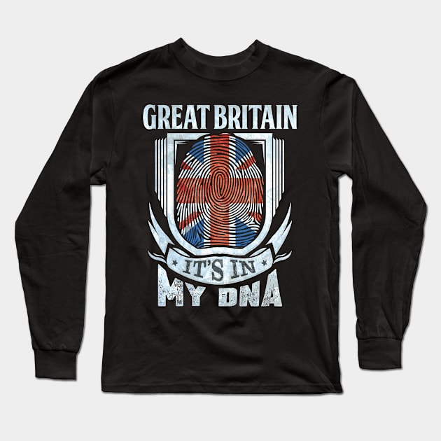 Great Britain It's In My DNA - Gift For British With British Flag Heritage Roots From Great Britain Long Sleeve T-Shirt by giftideas